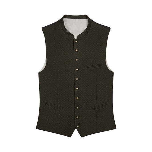 Dark Olive Green Patterned Vest