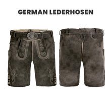 Load image into Gallery viewer, MEN LEDERHOSEN SHORT GREY BROWN
