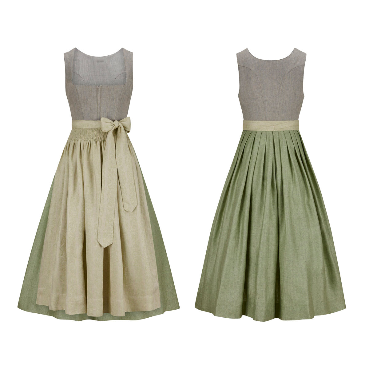 Dirndl Dress Gray & Green