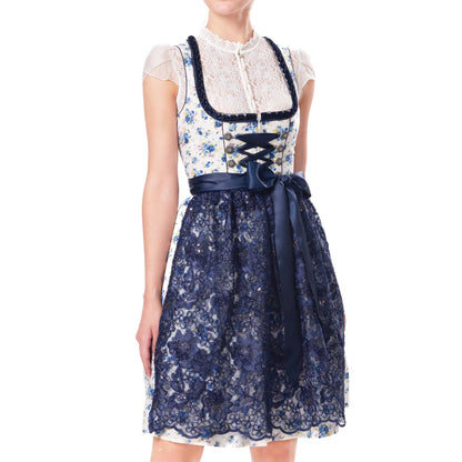 Female Oktoberfest Dirndl Blue Midi With Apron