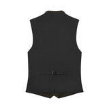 Black patterned vest on a white background