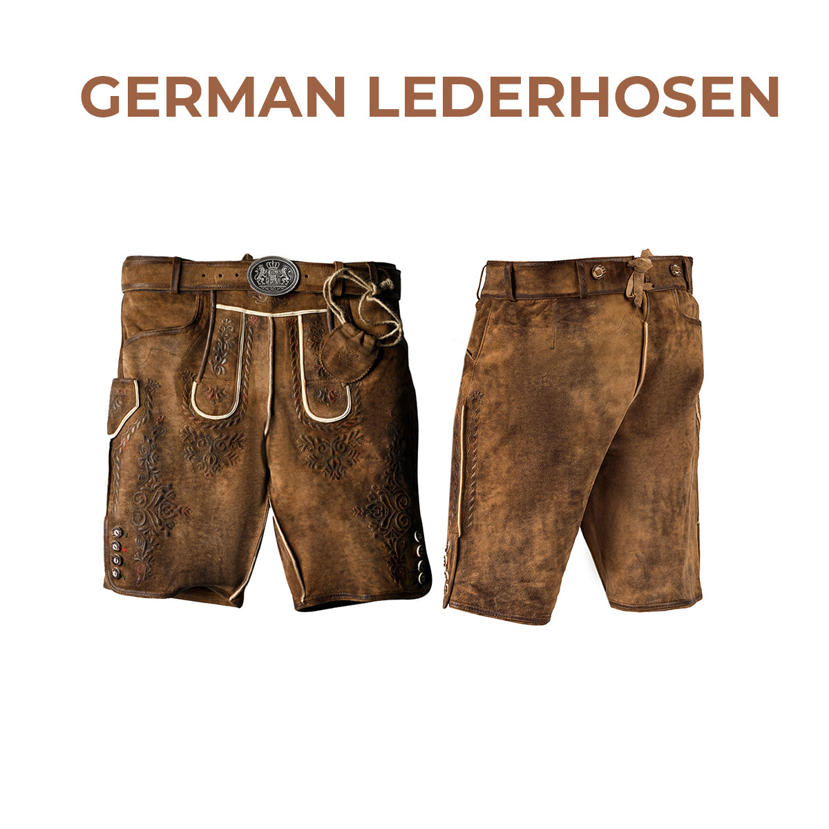 German Lederhosen Mens Outfits Brown