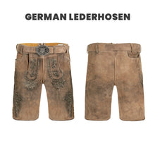 Load image into Gallery viewer, GERMAN MEN LEDERHOSEN SHORT LIGHT BROWN
