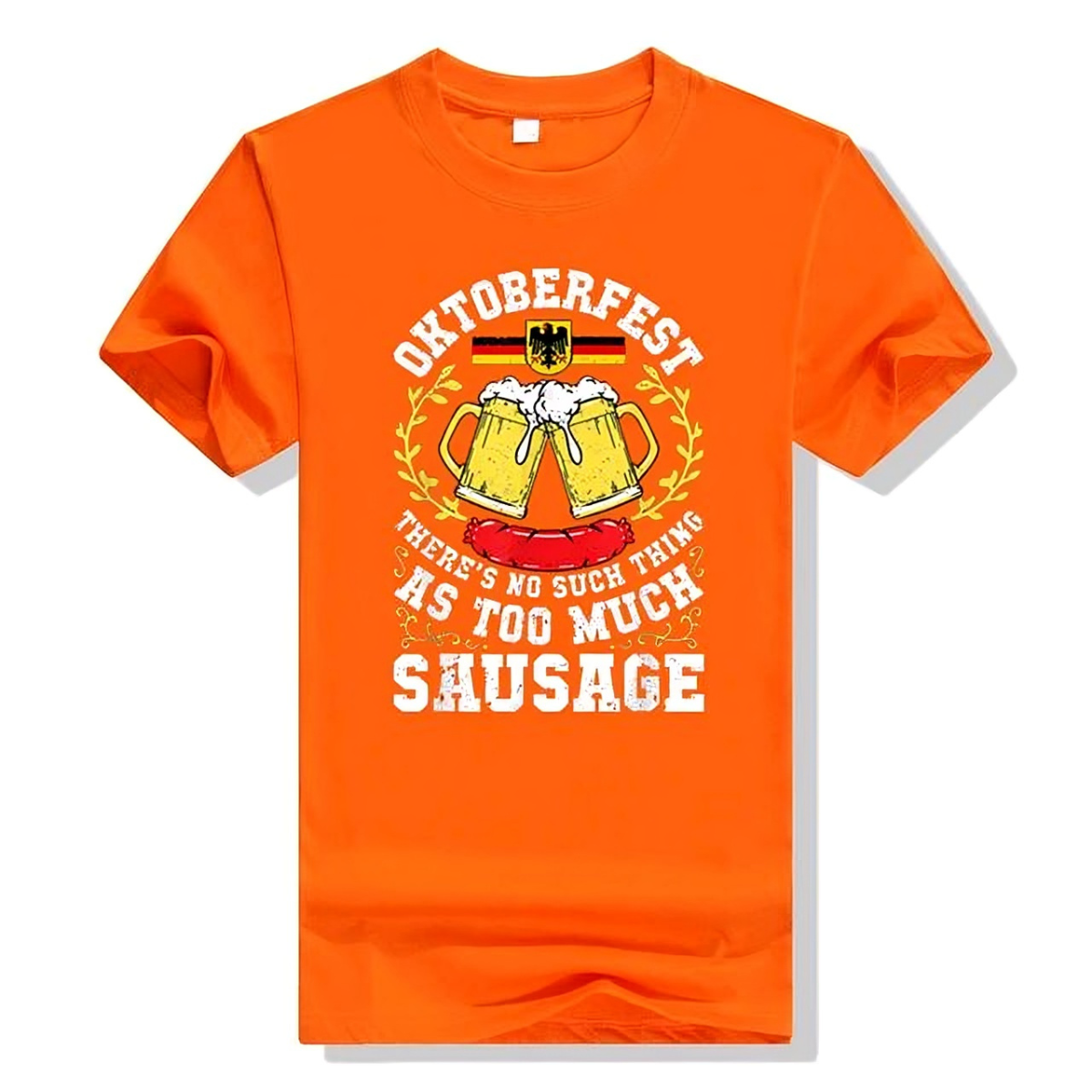 German Oktoberfest Funny Beer Lover Drunk T Shirt Orange XXXL