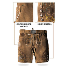 Load image into Gallery viewer, GERMAN VINTAGE MENS FASHION LEDERHOSEN
