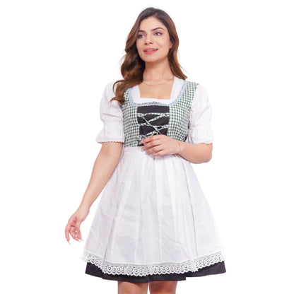 White Green Checks Dirndl