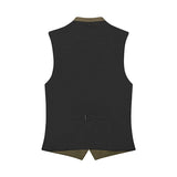 Black patterned vest on a white background