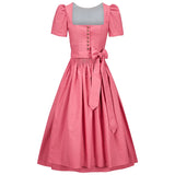 Pink dress with a bow tie on a white background