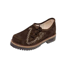 Load image into Gallery viewer, LEDERHOSEN HAFERL MEN SHOES CHOCOLATE BROWN WITH EMBROIDERY
