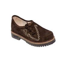 Load image into Gallery viewer, LEDERHOSEN HAFERL MEN SHOES CHOCOLATE BROWN WITH EMBROIDERY
