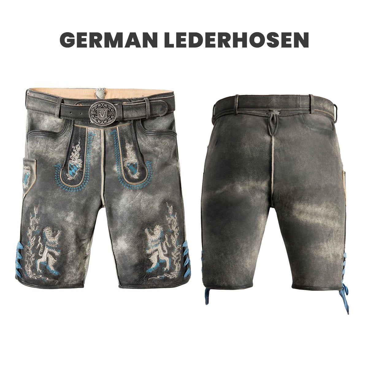 LEDERHOSEN MEN SHORT GREY