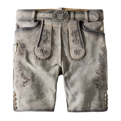 Lederhosen Men Short Grey Smoke