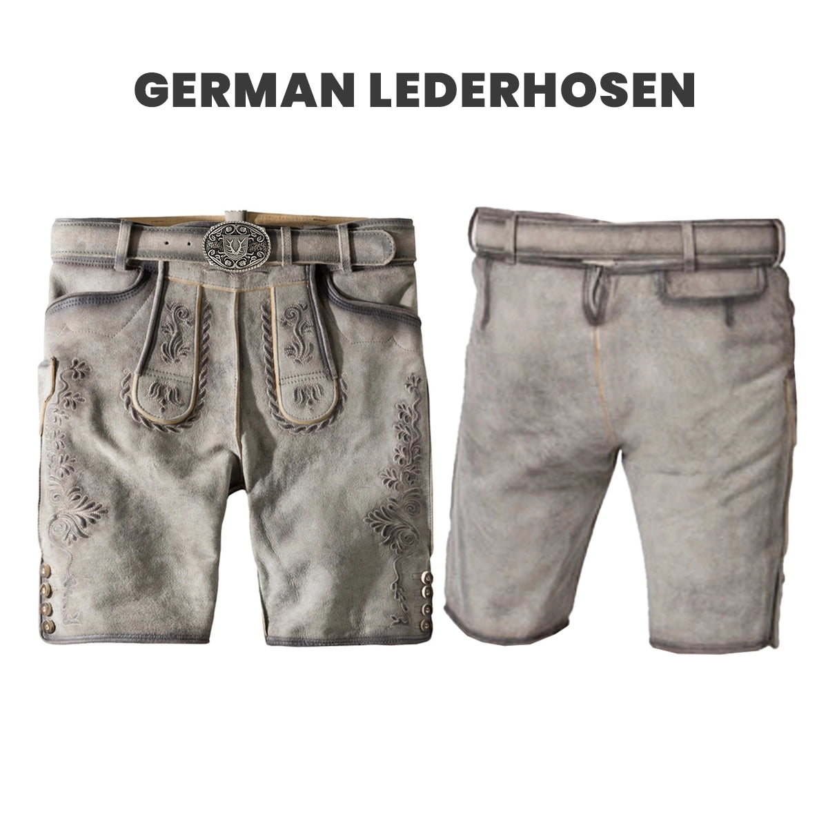 Lederhosen Men Short Grey Smoke