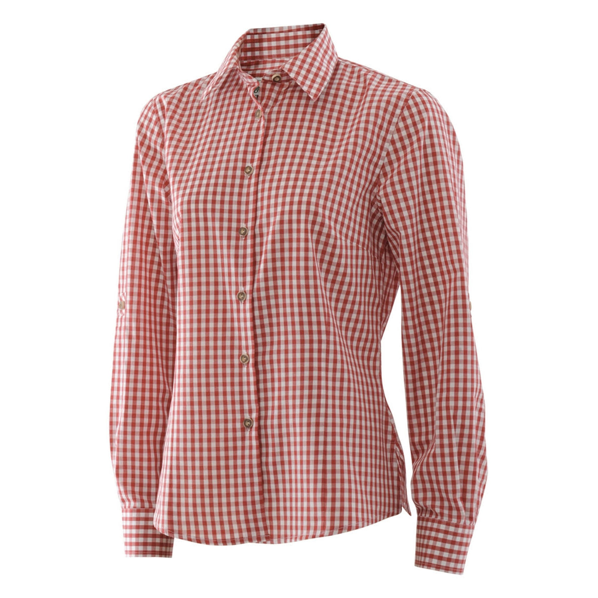 LEDERHOSEN LIGHT RED TRACHTEN CHECKERED SHIRT FOR WOMEN