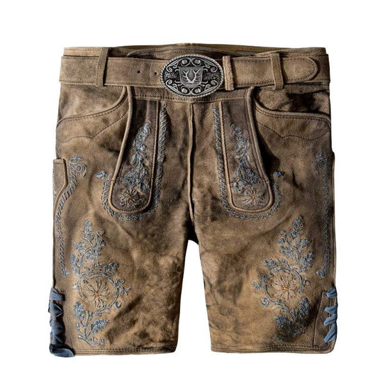 Lederhosen with Blue Embroidery
