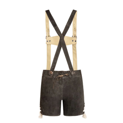 LEDERHOSEN WOMEN SHORT DARK BROWN