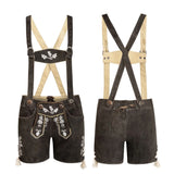 Lederhosen Women Short Dark Brown