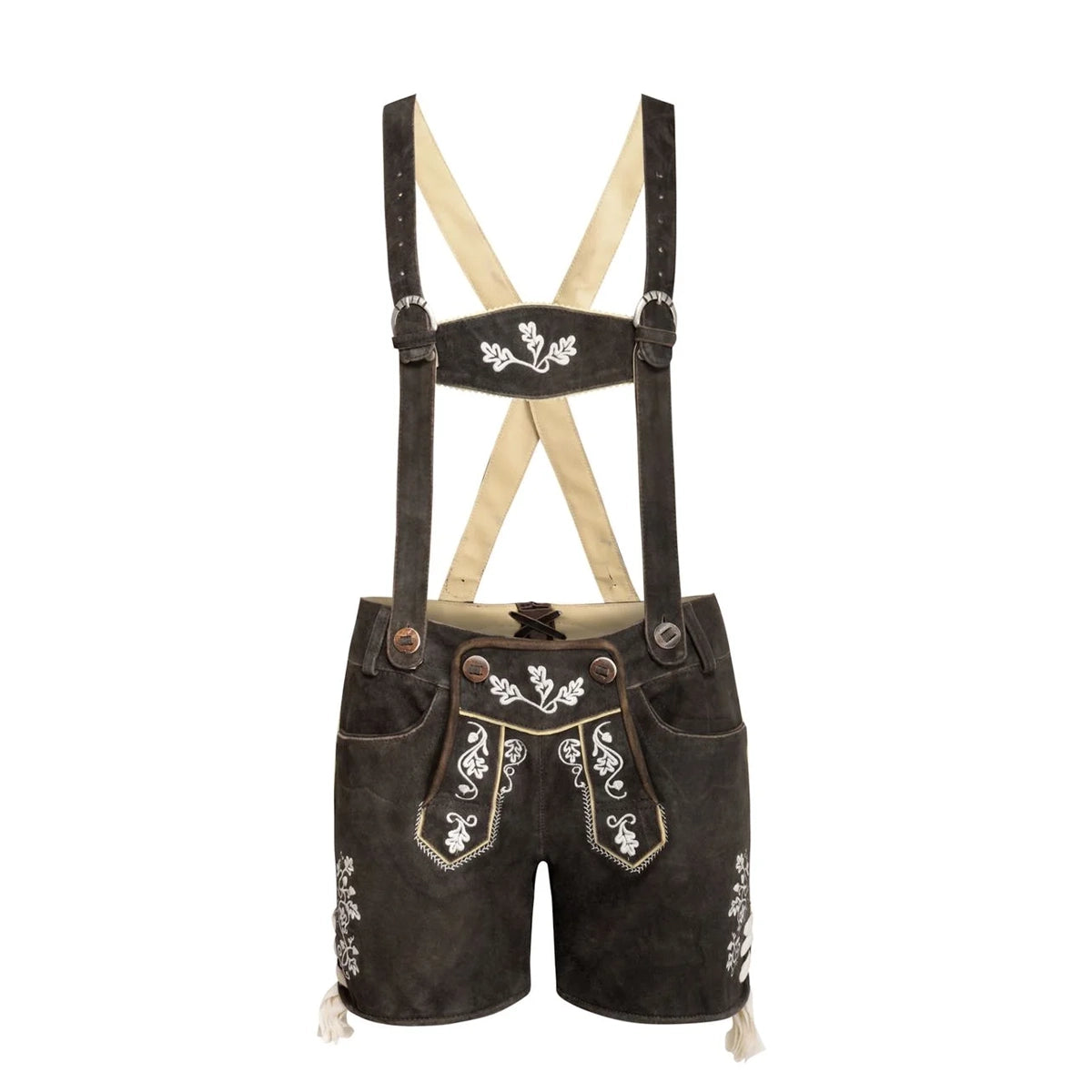 LEDERHOSEN WOMEN SHORT DARK BROWN