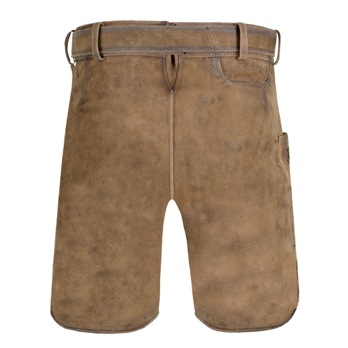 MEN LEDERHOSEN SHORT BROWN-GREEN