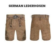 Load image into Gallery viewer, MEN LEDERHOSEN SHORT BROWN-GREEN
