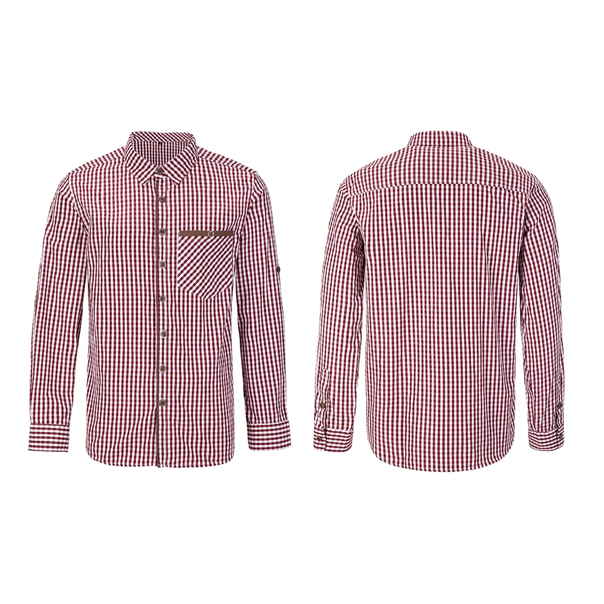 Bavarian Classic Men Shirt Checkered Red