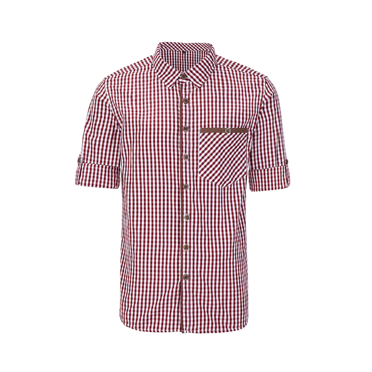 Bavarian Classic Men Shirt Checkered Red