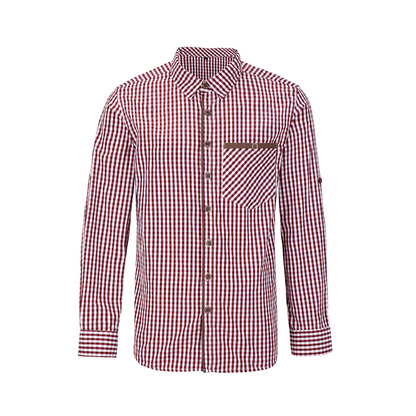 Bavarian Classic Men Shirt Checkered Red