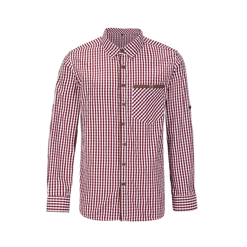 Bavarian Classic Men Shirt Checkered Red