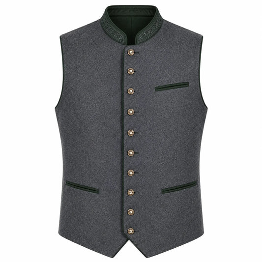 Men's Alpine Heritage Gray Trachten Vest