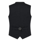 Men's Navy Blue Suede Trachten Vest with Charcoal Collar