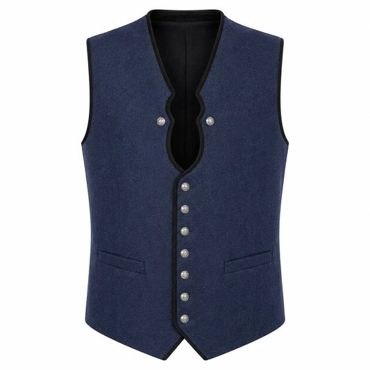 Men's Navy Blue Traditional Trachten Vest