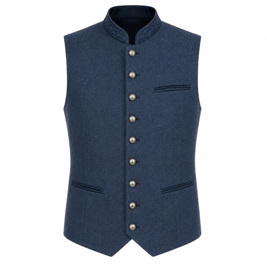 Men's Traditional Blue Trachten Vest