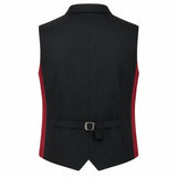 Men's Traditional Red Trachten Vest with Black Trim