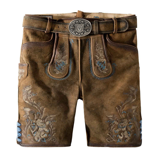 MODERN LEDERHOSEN MEN SHORT BROWN