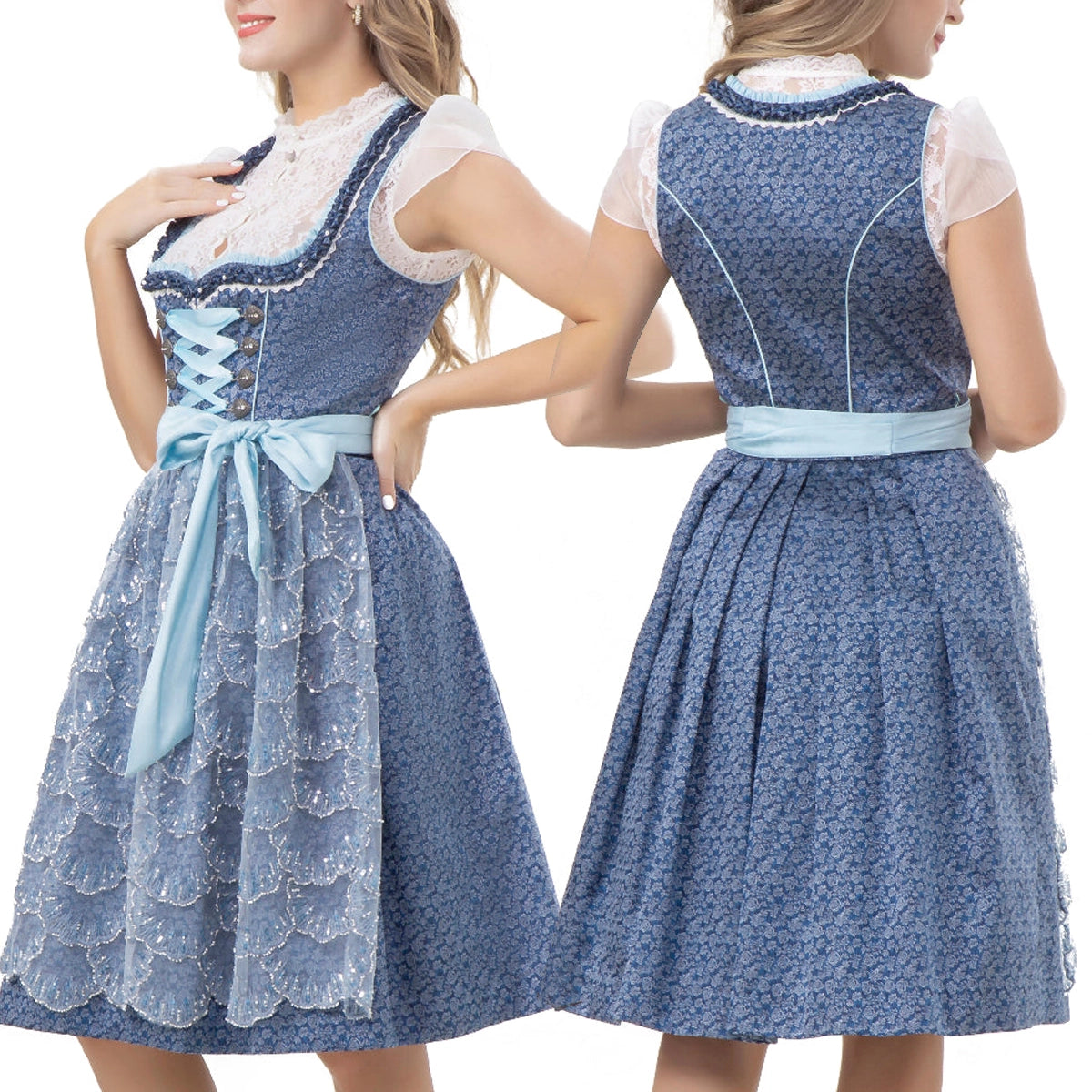 OKTOBERFEST LADIES OUTFIT DIRNDL DRESS WITH LACE APRON