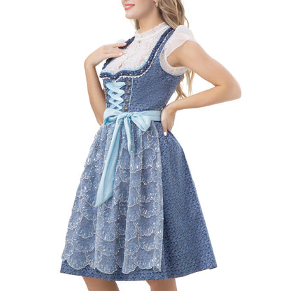 OKTOBERFEST LADIES OUTFIT DIRNDL DRESS WITH LACE APRON