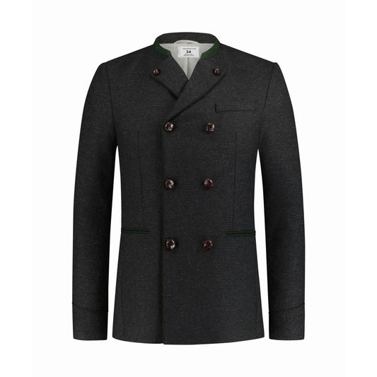 OKTOBERFEST MEN TRACHTEN COAT BLACK WOOL V STYLE