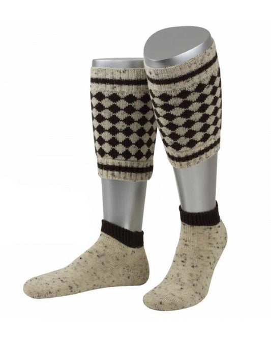 OKTOBERFEST MEN TRACHTEN LOFERL SOCKS CHECKERED BROWN