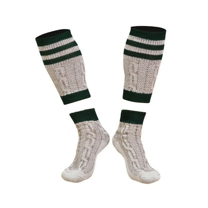 Oktoberfest Men Trachten Loferl Socks Grey Green