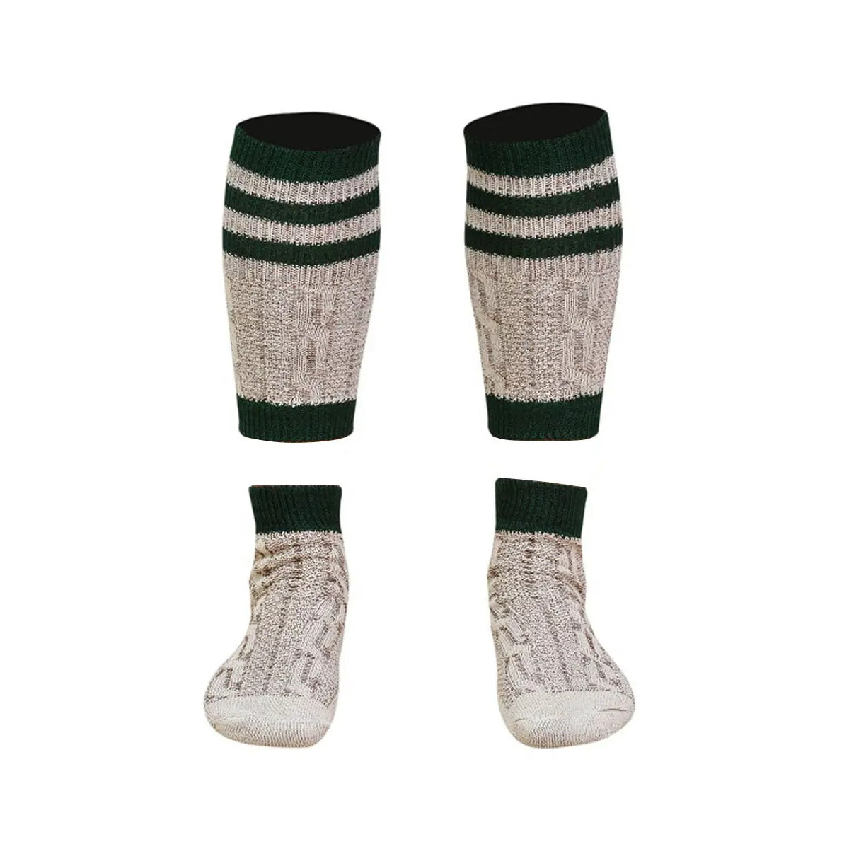 Oktoberfest Men Trachten Loferl Socks Grey Green