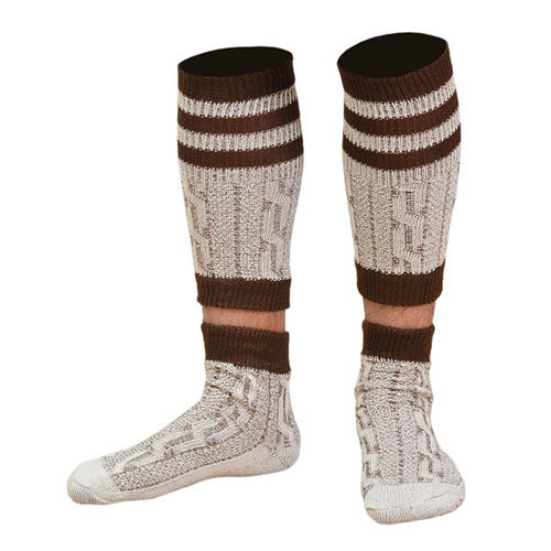 OKTOBERFEST MEN TRACHTEN LOFERL SOCKS MAROON GREY