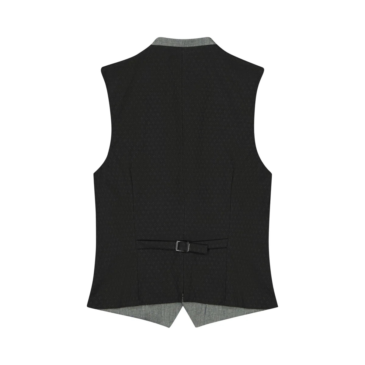 Black vest with a belt on a white background