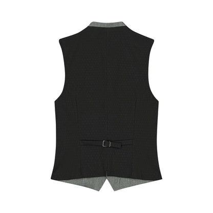 Black vest with a belt on a white background