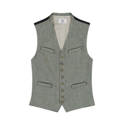 LEDERHOSEN MEN TRACHTEN WAISTCOAT GREY V NACK