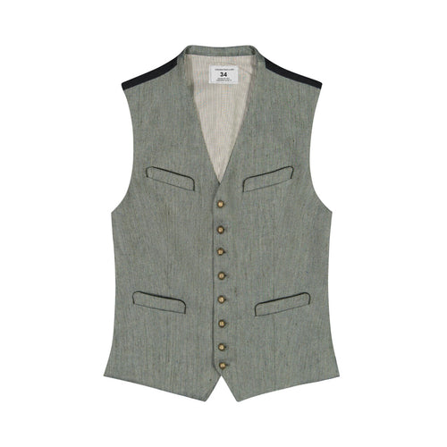 LEDERHOSEN MEN TRACHTEN WAISTCOAT GREY V NACK