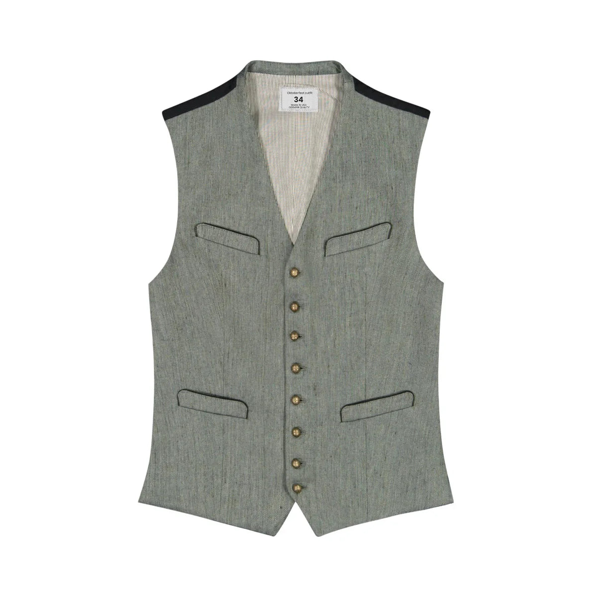Gray vest with buttons on a white background