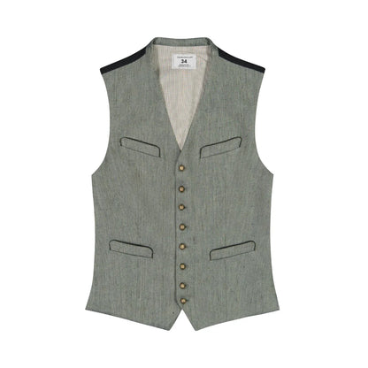 Gray vest with buttons on a white background