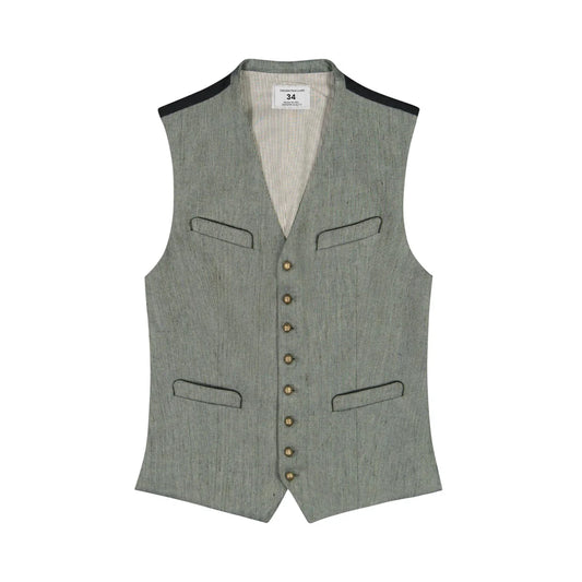 Gray vest with buttons on a white background