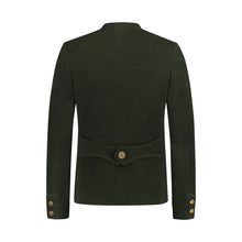 Load image into Gallery viewer, PREMIUM MEN LEDERHOSEN ARMY GREEN WOOL COAT V NECK
