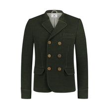 Load image into Gallery viewer, PREMIUM MEN LEDERHOSEN ARMY GREEN WOOL COAT V NECK
